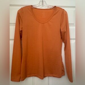 SOLD! WOOLX Long Sleeves Merino Wool LIKE NEW! Small. Coral Gold.